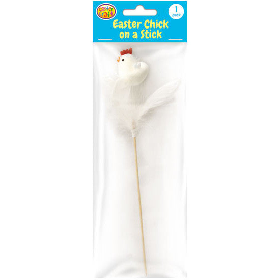 Chicken with Feathers Pick - White