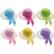 Bonnet with Coloured Trim and Polka Dot Ribbon Bow 30cm 1pk