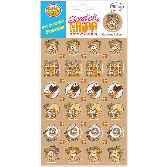 Scratch N Sniff Stickers - Hot Cross Buns Scented