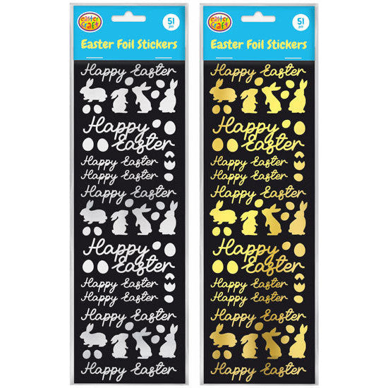 Porta Craft Foil Stickers 51pc Sheet - Silver or Gold