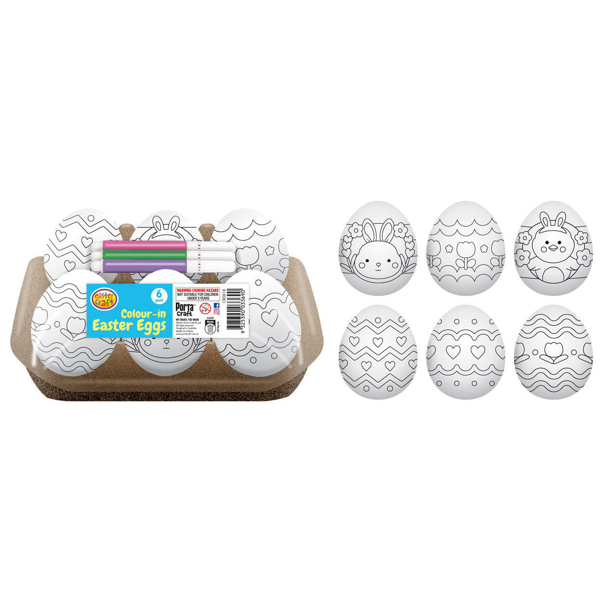 Colour in Easter Egg Kit 6pk
