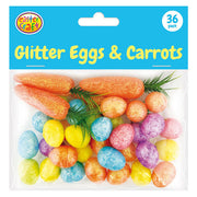Porta Craft Glitter Multicoloured Eggs & Carrots 36pk