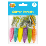 Multicoloured Flocked Carrots 8.5cm 6pk