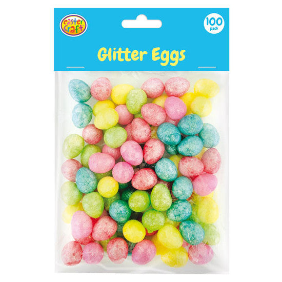 Glitter Multicoloured Eggs 2cm 100pk
