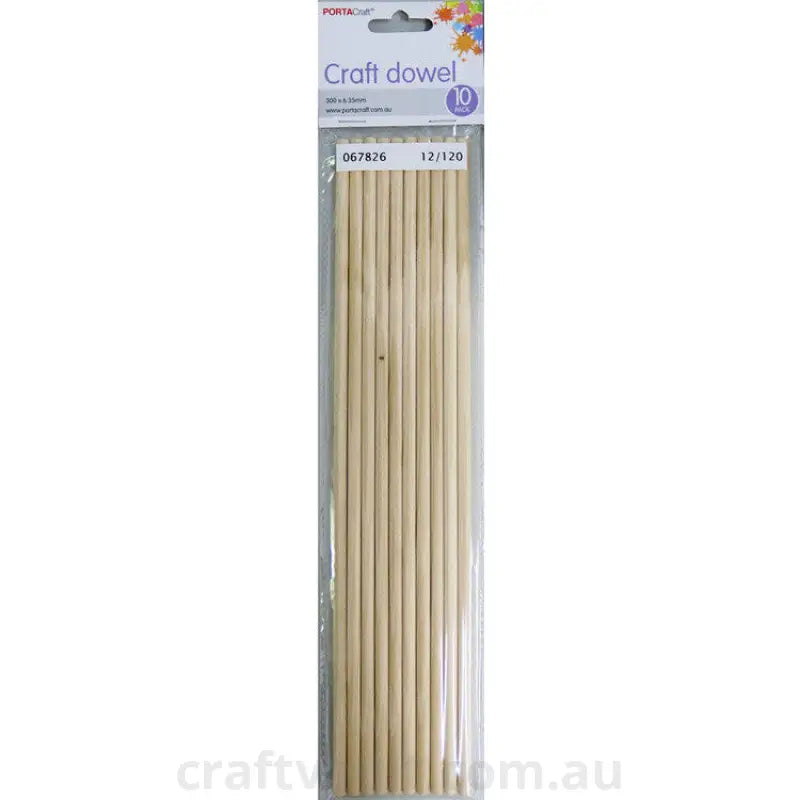 Craft Dowel 300x6.35mm 10pk Natural
