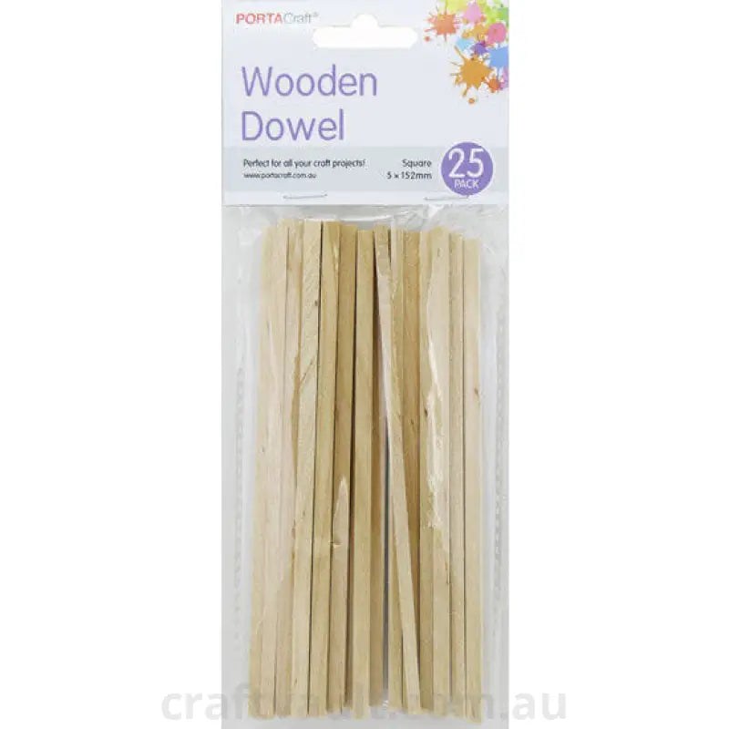 Craft Dowel Square 5x152mm 25 Pack