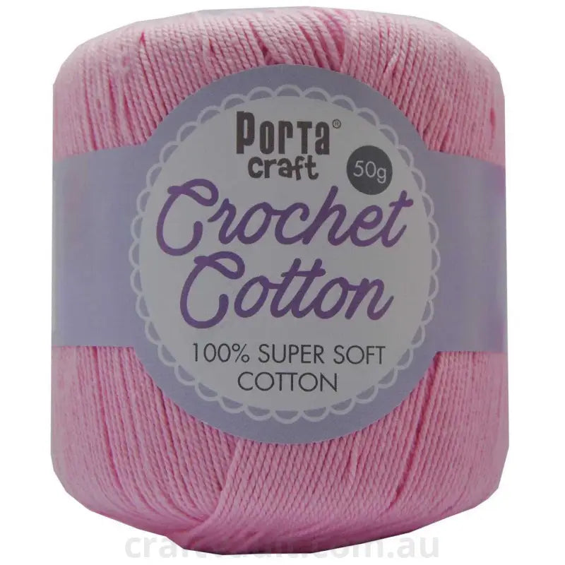 Crochet Cotton 50g 145m 3ply Baby Pink