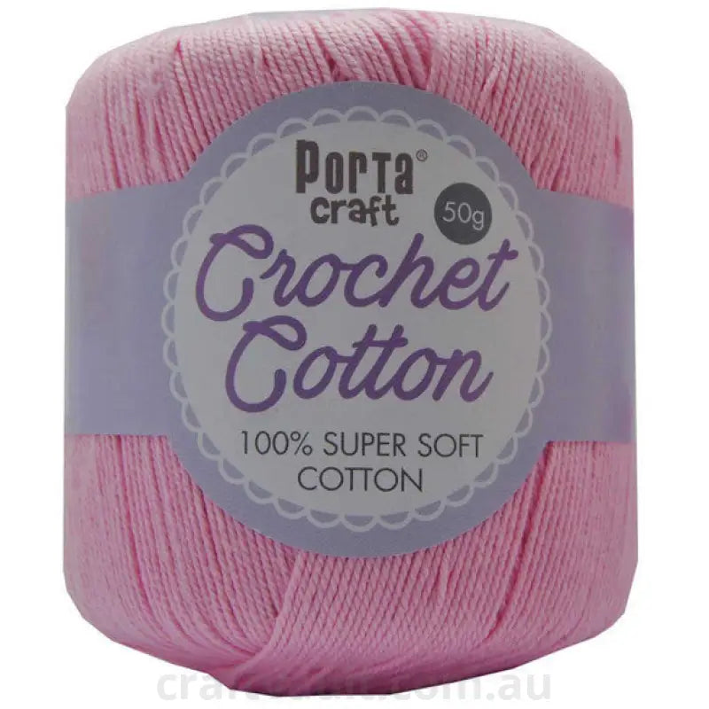 Crochet Cotton 50g 145m 3ply Baby Pink