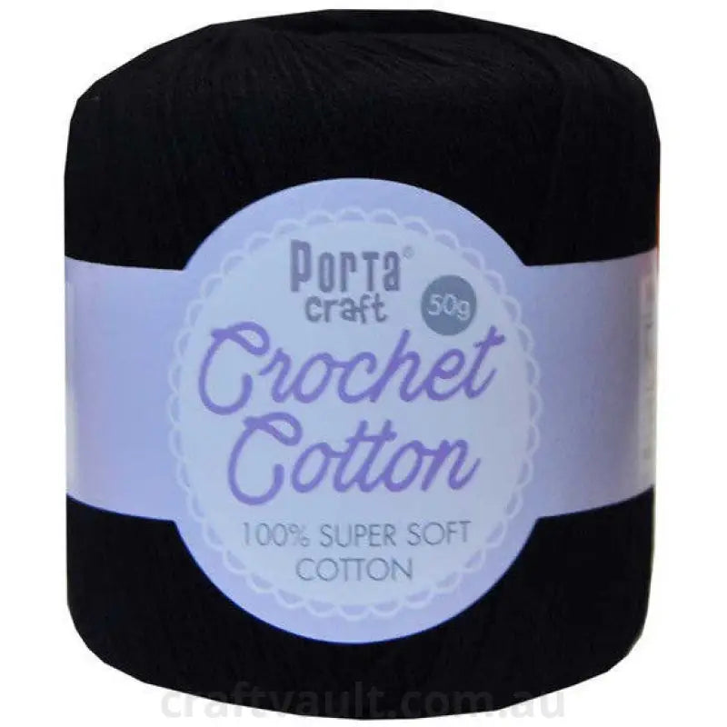Crochet Cotton 50g 145m 3ply Black