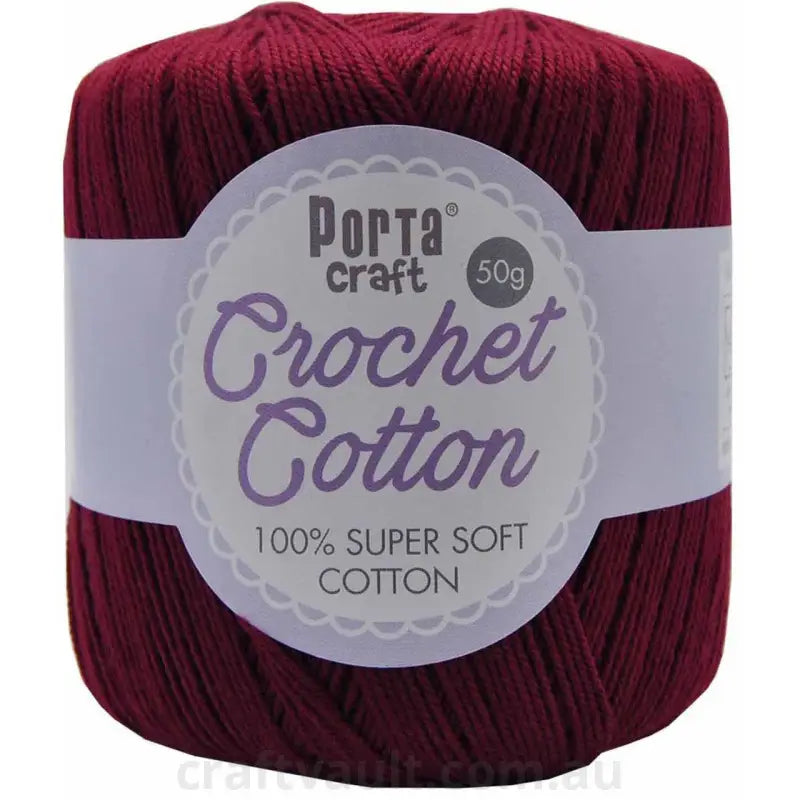 Crochet Cotton 50g 145m 3ply Burgundy