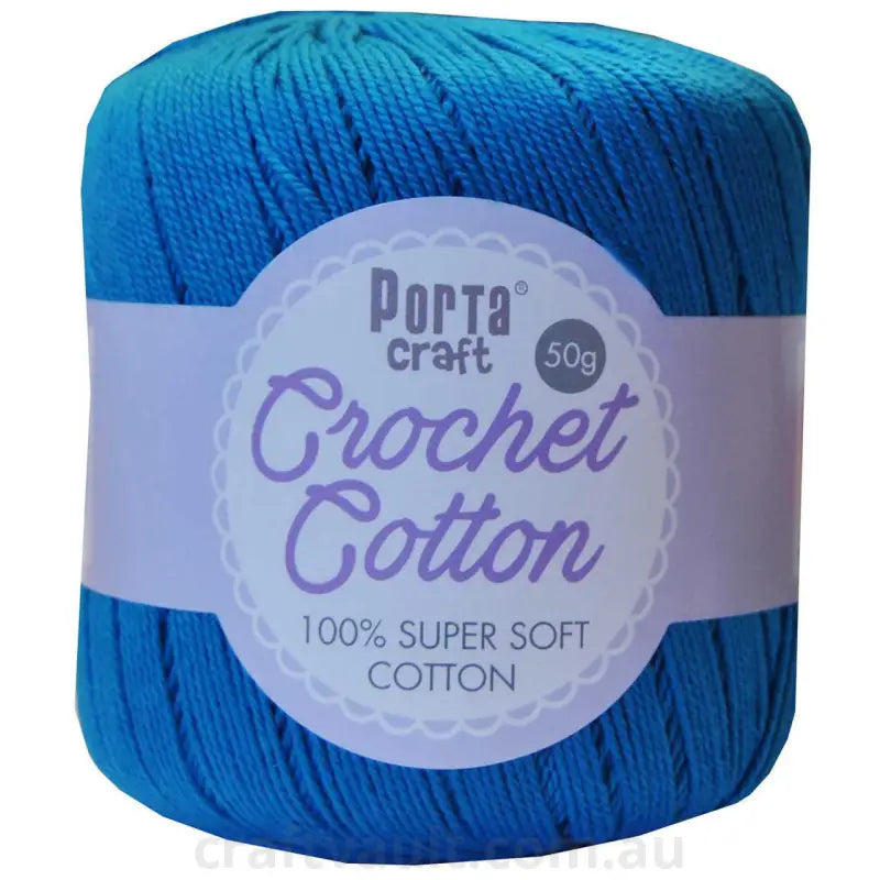 Crochet Cotton 50g 145m 3ply Lagoon Blue