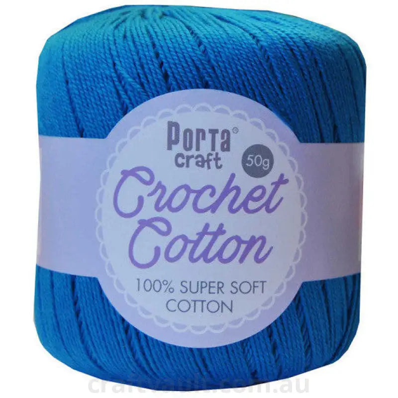 Crochet Cotton 50g 145m 3ply Lagoon Blue