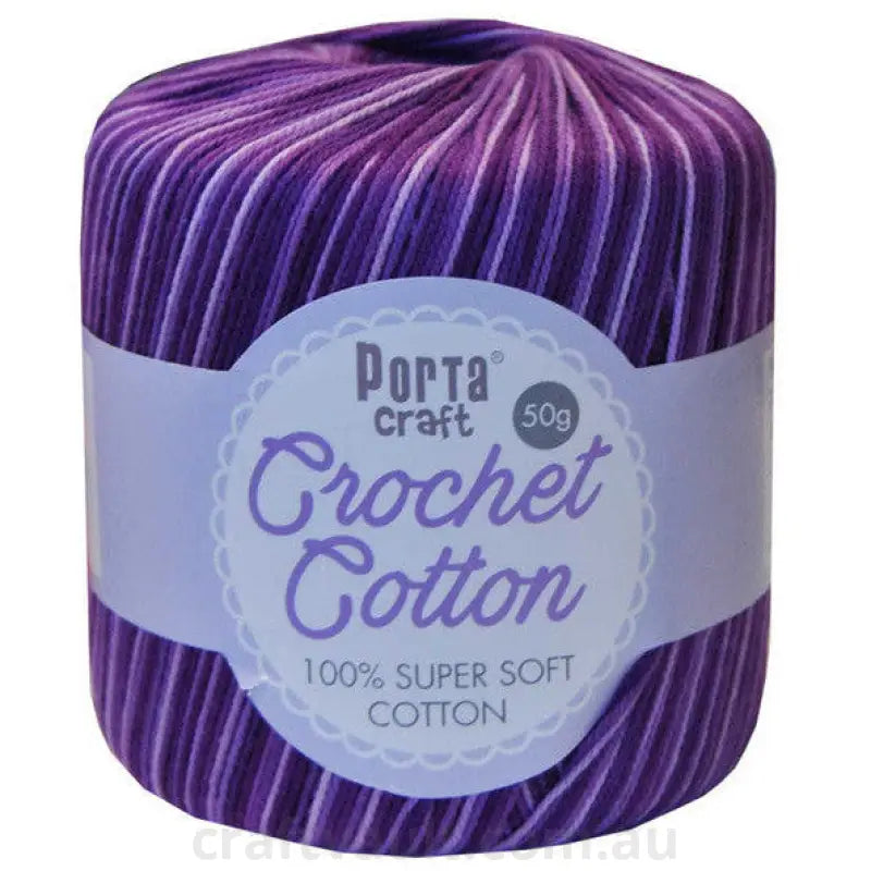 Crochet Cotton 50g 145m 3ply Multi Purple