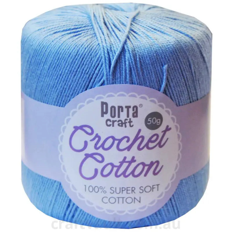 Crochet Cotton 50g 145m 3ply Sky Blue