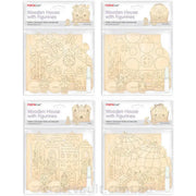 DIY Wooden House With Figurines 1 Pack 4 Assorted