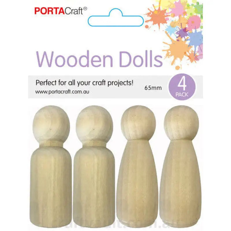 Dolls Wooden 65mm 4 pack