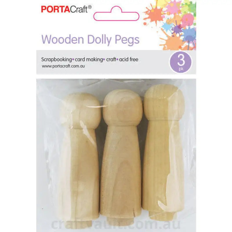 Dolls Wooden 77mm 3 Pack