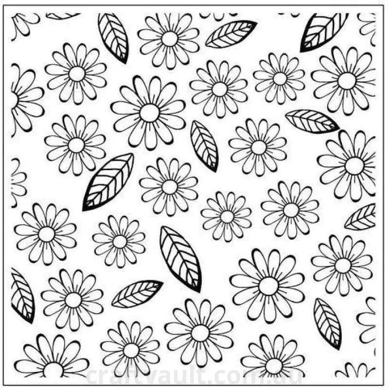Embossing Folder Square Flowers & Leaves
