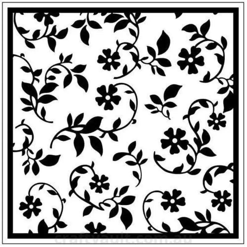 Embossing Folder Square Garden Flowers