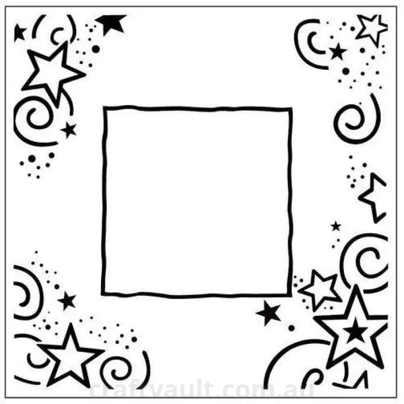 Embossing Folder Square Stars Frame