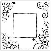 Embossing Folder Square Stars Frame