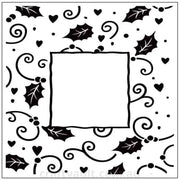 Embossing Folder Square Xmas Holly Frame