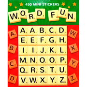 Bright word and letter sticker booklet with 450 pieces for labelling, learning activities and planners