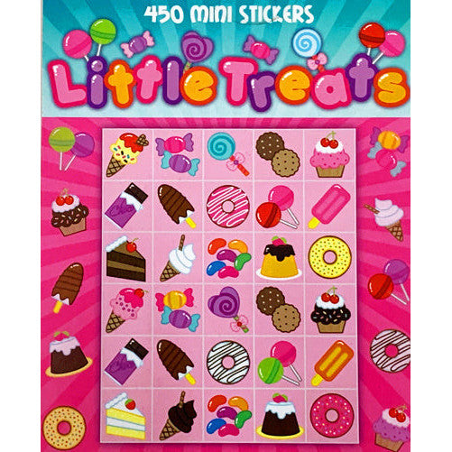 Sweet treat themed sticker booklet with 450 colourful stickers for scrapbooking, party crafts and planners