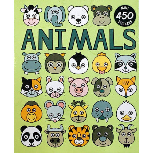 Mixed animal design sticker booklet with 450 stickers for decorating school books and craft projects