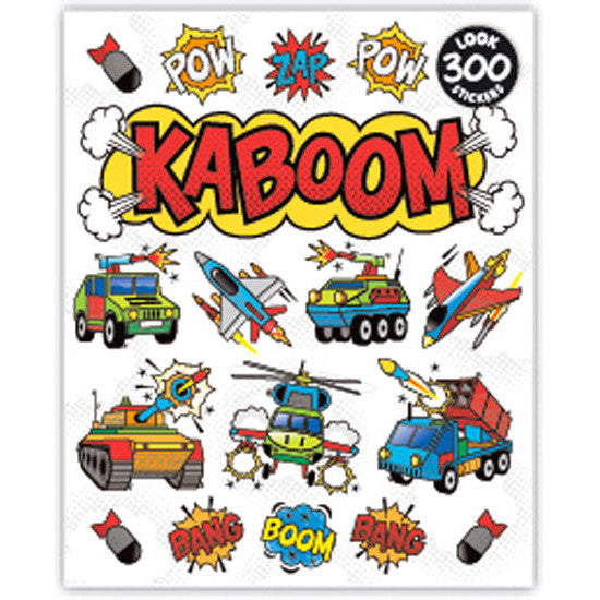 Comic-style action sticker booklet with 300 bold designs for stationery decorating and kids crafts