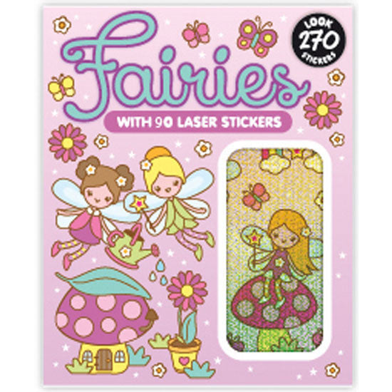 Whimsical fairy sticker booklet with 270 designs including 90 sparkly foil-style stickers for magical crafts