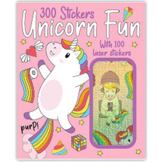 Magical unicorn sticker booklet with 300 designs including 100 sparkly foil-style stickers for kids crafts