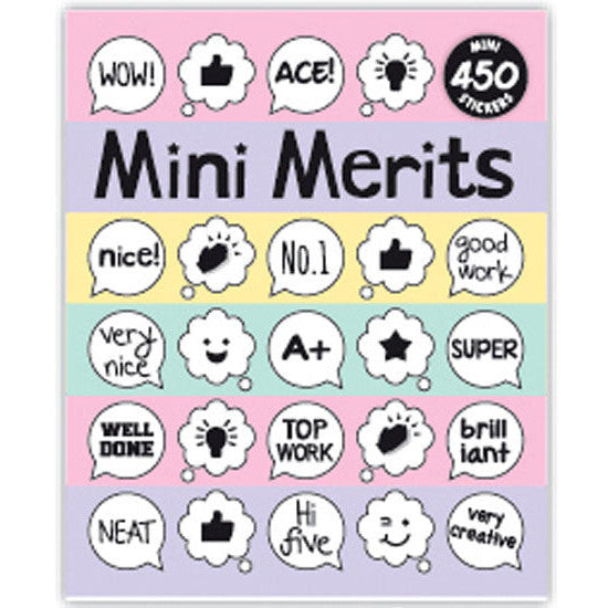 Compact merit reward sticker booklet with 450 designs for behaviour charts and homework motivation