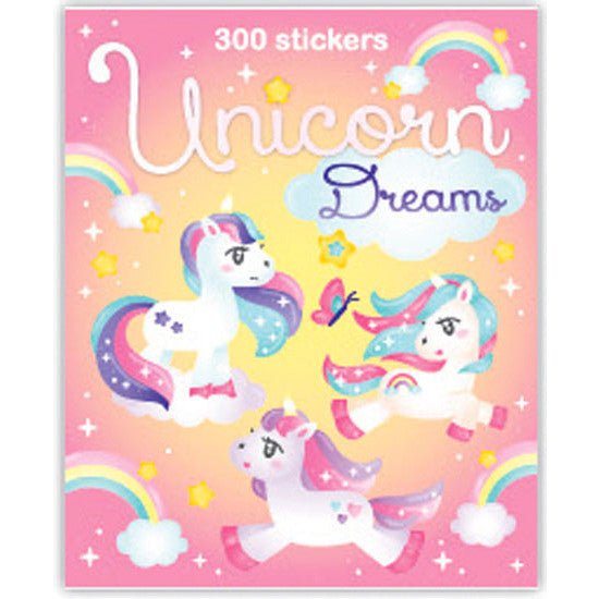 Dreamy unicorn themed sticker booklet with 300 designs for journals, scrapbooks and creative play