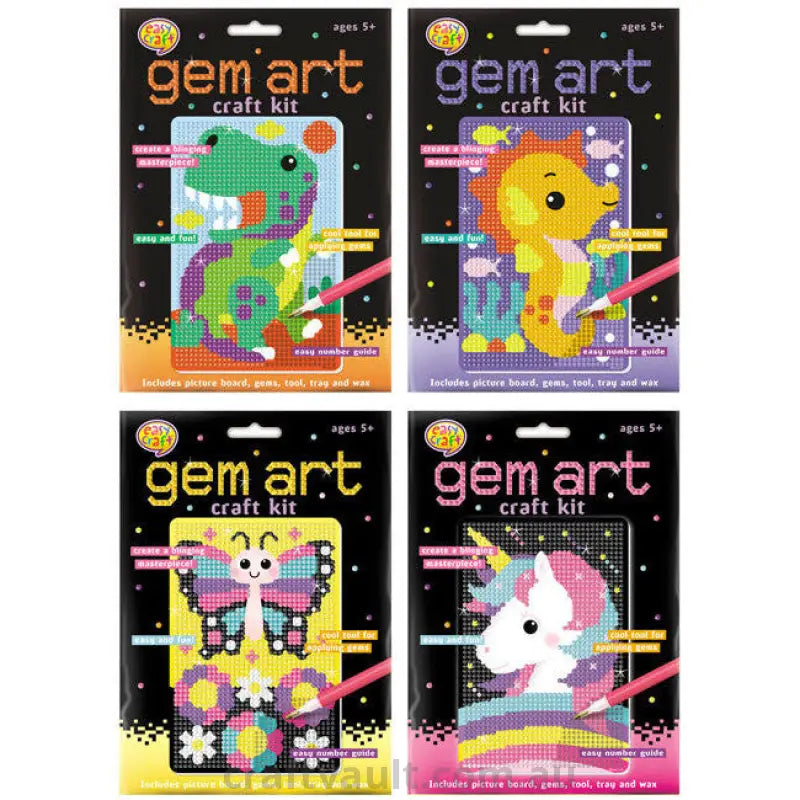 Gem Art Craft Kit 4 Assorted