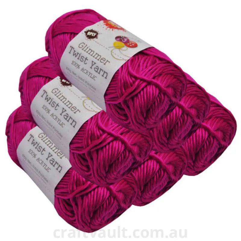 Glimmer Twist Yarn 100g 134m Fuchsia