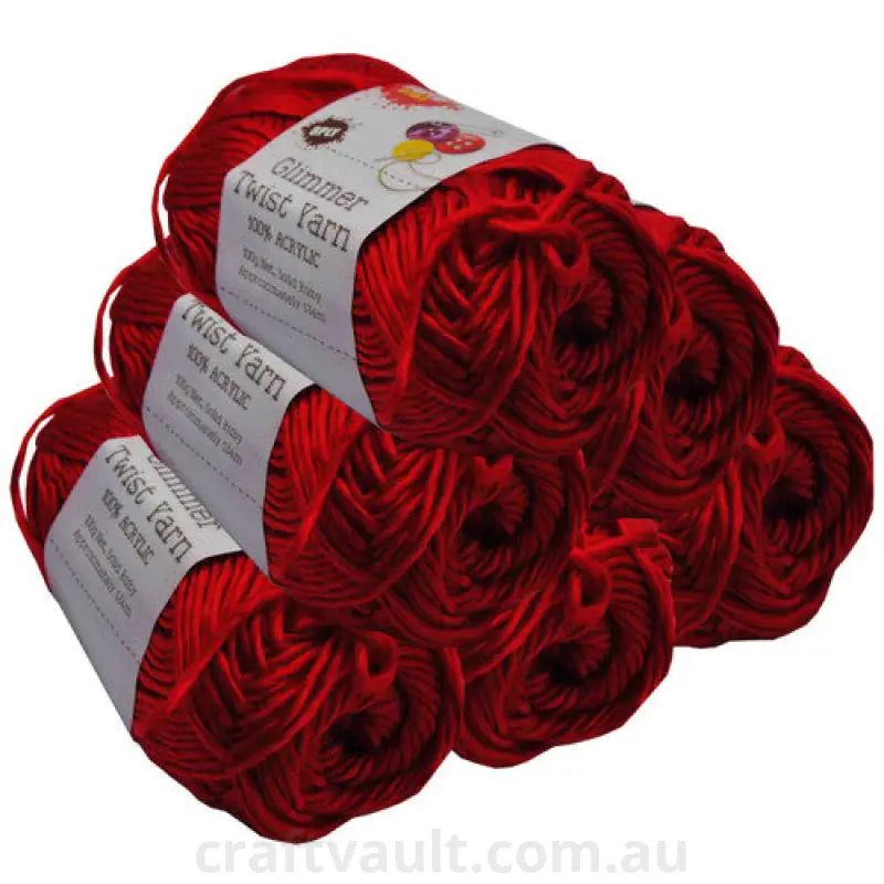 Glimmer Twist Yarn 100g 134m Ruby