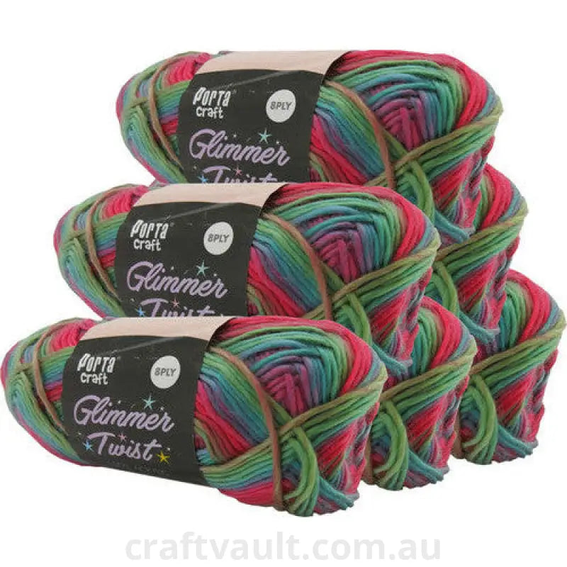 Glimmer Twist Yarn 100g 222m Macaw