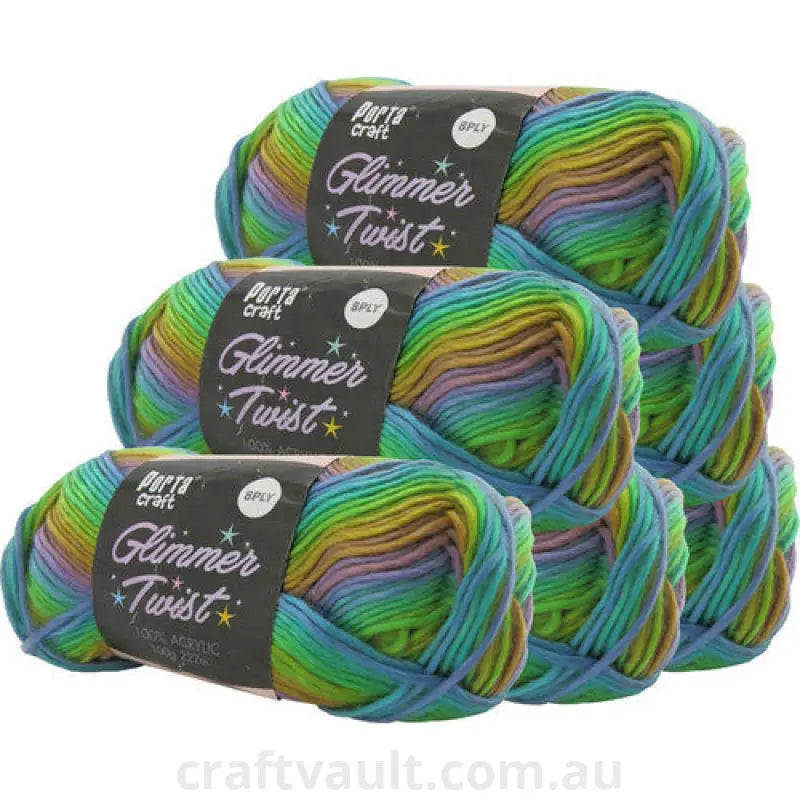 Glimmer Twist Yarn 100g 222m Neon