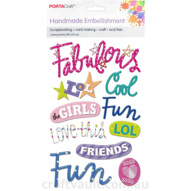 Handmade Embellishment Fabulous Girls