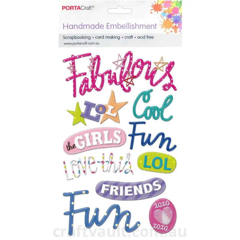 Handmade Embellishment Fabulous Girls