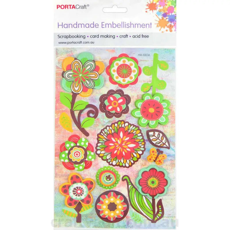 Handmade Embellishment Glitter Flowers A