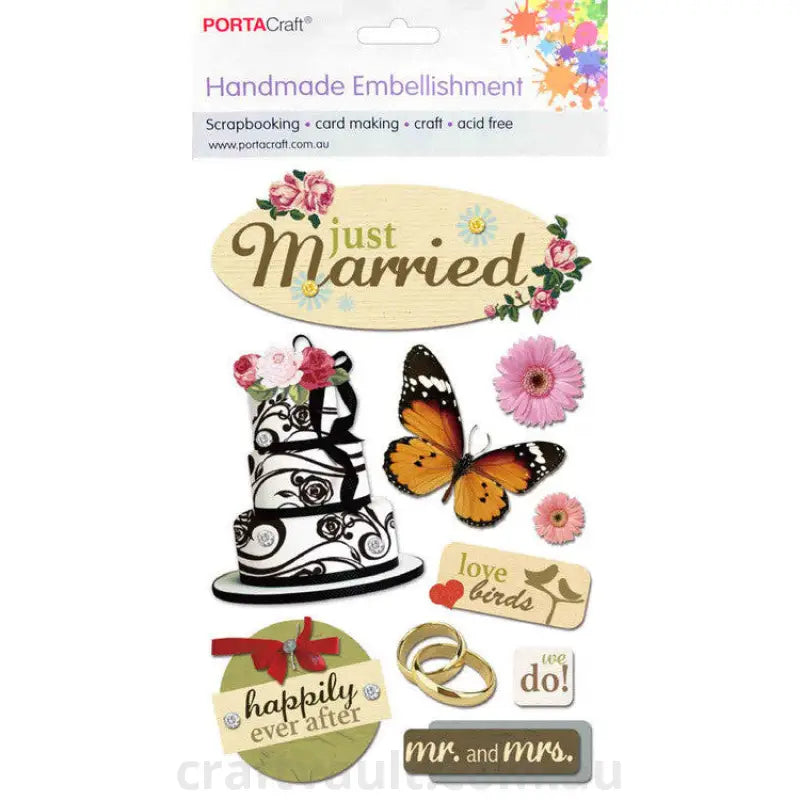Handmade Embellishment Just Married