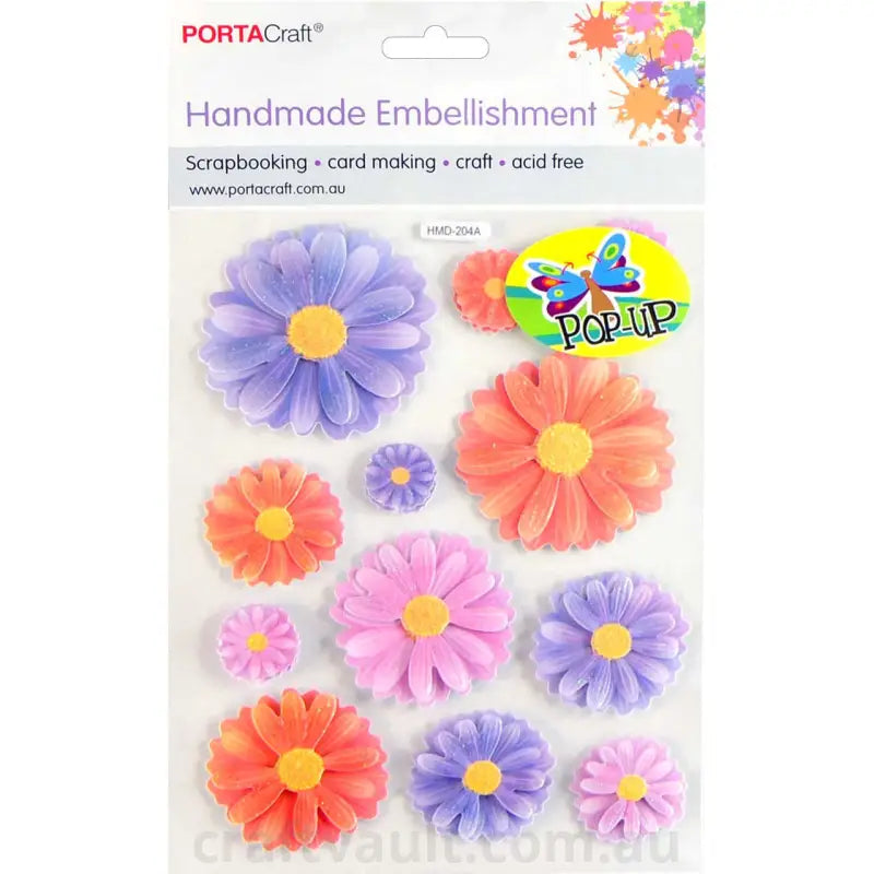 Handmade Embellishment Pop Up Gerbera