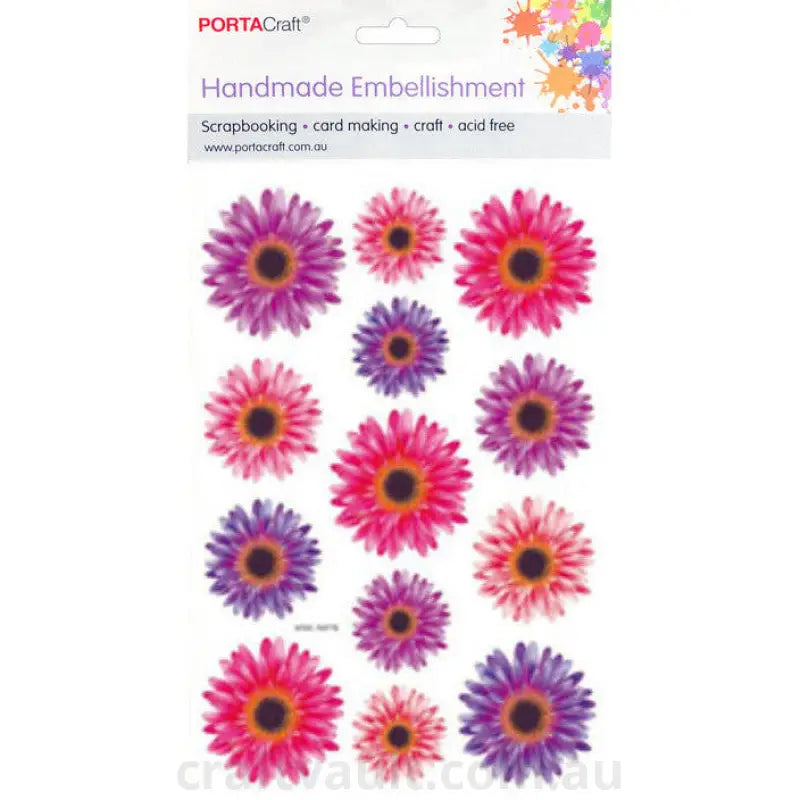 Handmade Embellishment Purple Gerberas