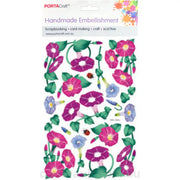 Handmade Embellishment Purple Petunias