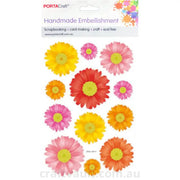 Handmade Embellishment Yellow Red & Pink Gerberas