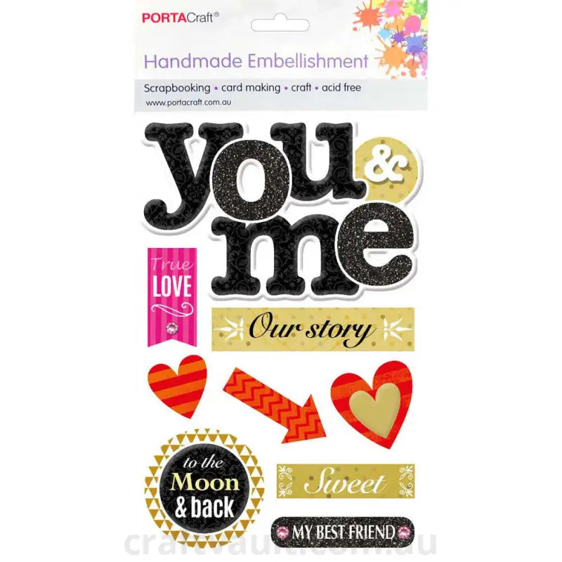 Handmade Embellishment You & Me