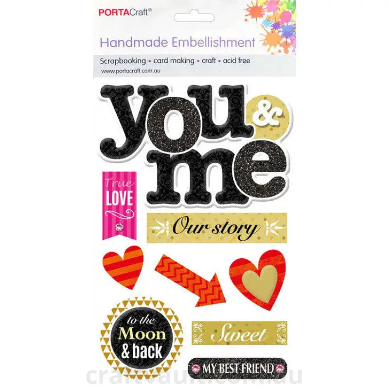 Handmade Embellishment You & Me
