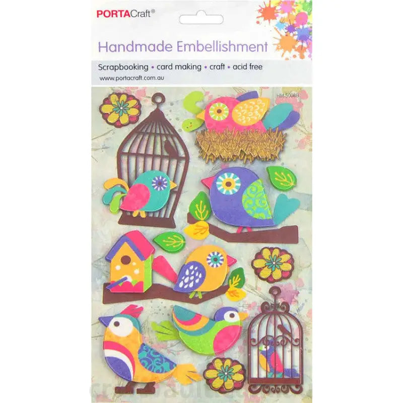 Handmade Glitter Embellishment Birds